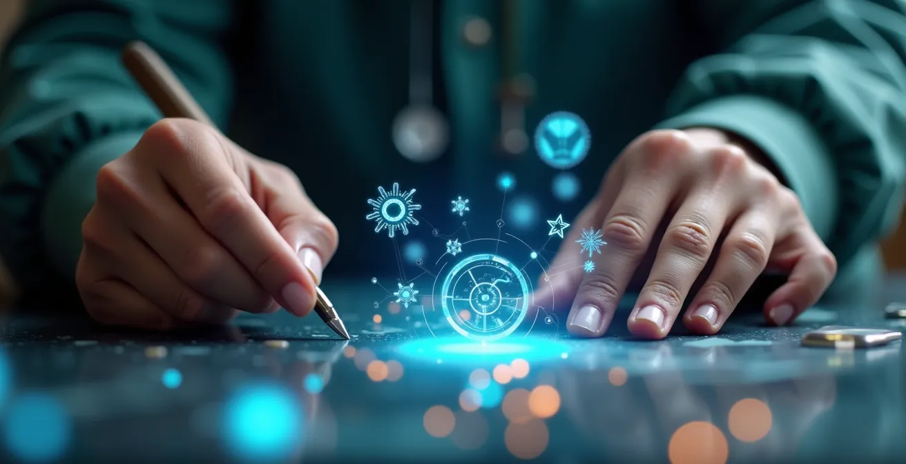 Juxtaposition symbolique entre métiers traditionnels et nouveaux métiers augmentés par l'IA