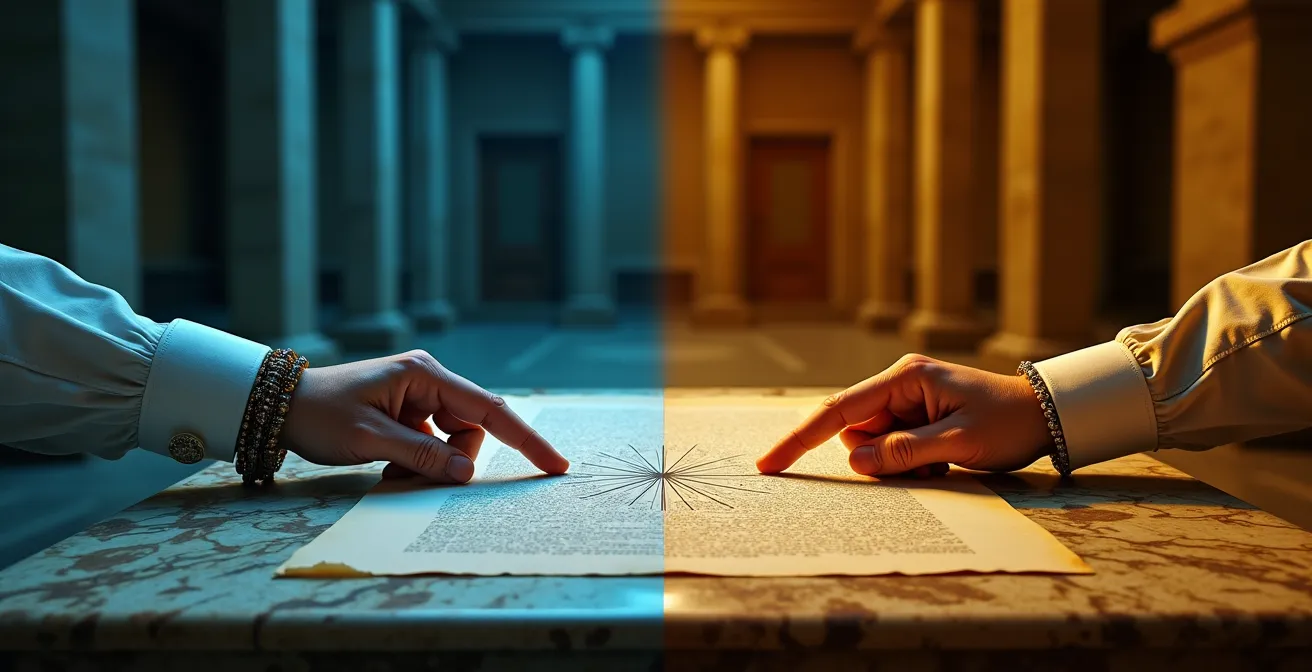 Représentation métaphorique de la lecture en stéréo d'un texte philosophique