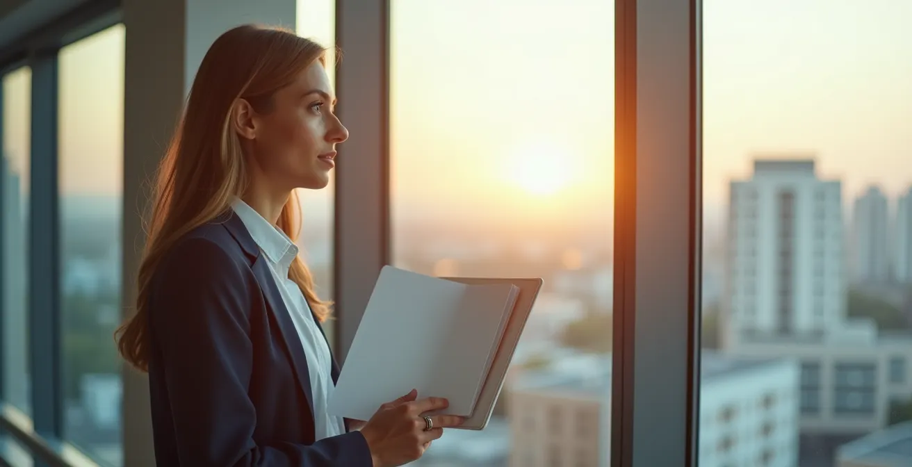 Personne en formation regardant vers l'horizon symbolisant la transition professionnelle