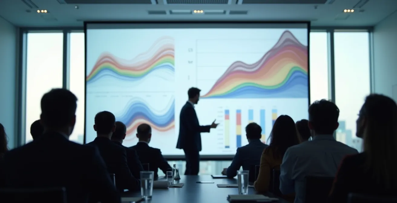 Présentation dynamique avec graphiques et animations visuelles pour projet d'ingénieur